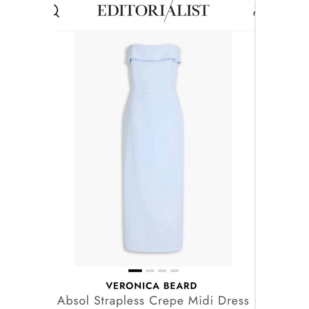 NWT Veronica Beard Strapless Midi Dress in Light Blue 10 - Picture 1 of 6
